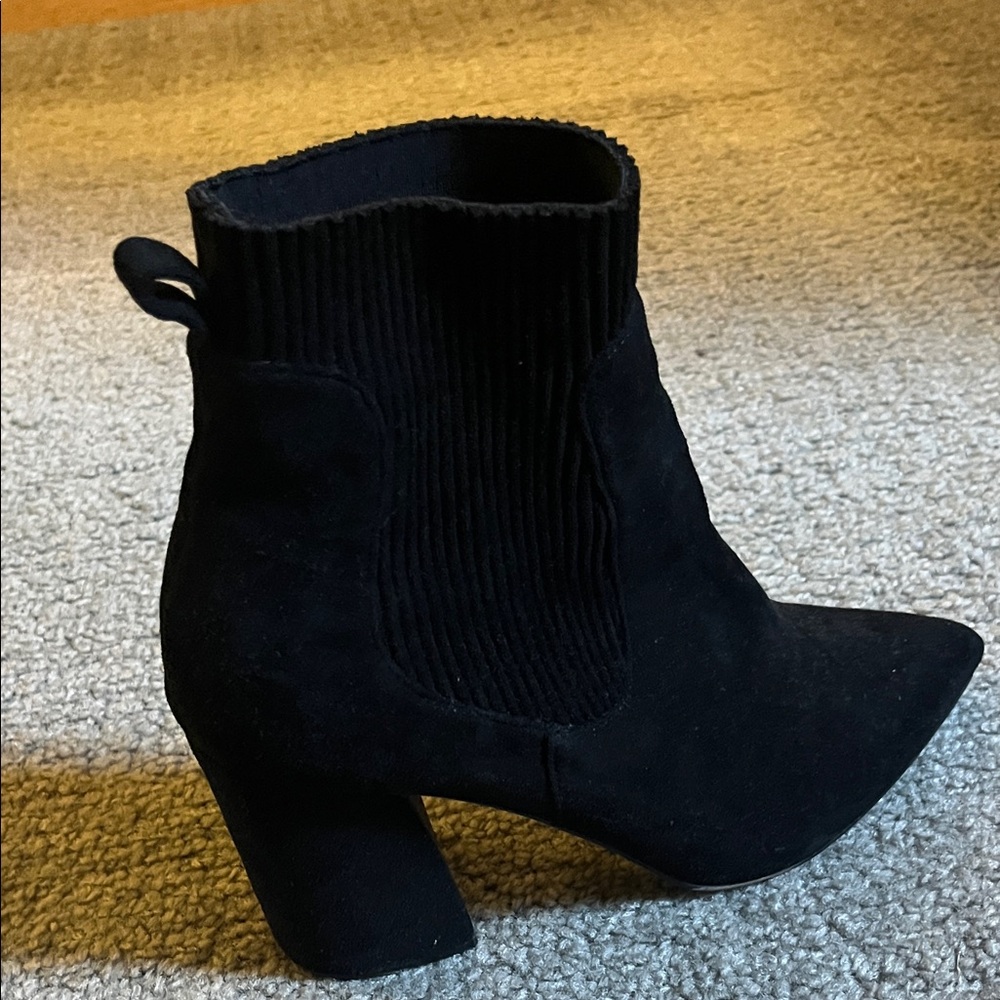 Steve Madden Black Suede Ankle Booties